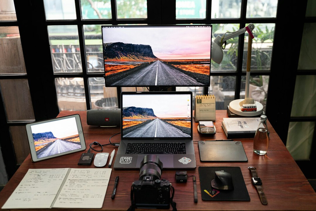 mystery writer desk setup