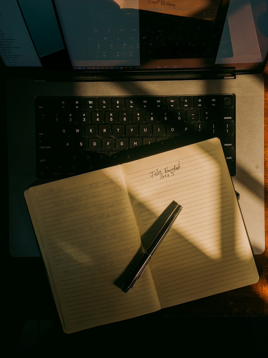 writer at desk with notebook