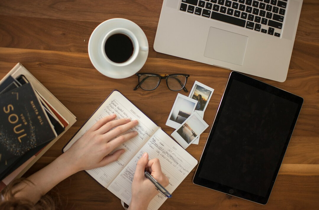 author editing manuscript